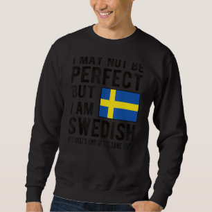 Jag är svenska Flagga Sverige Svenska rötter Lång Ärmad Tröja