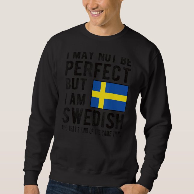 Jag är svenska Flagga Sverige Svenska rötter Lång Ärmad Tröja (Framsida)