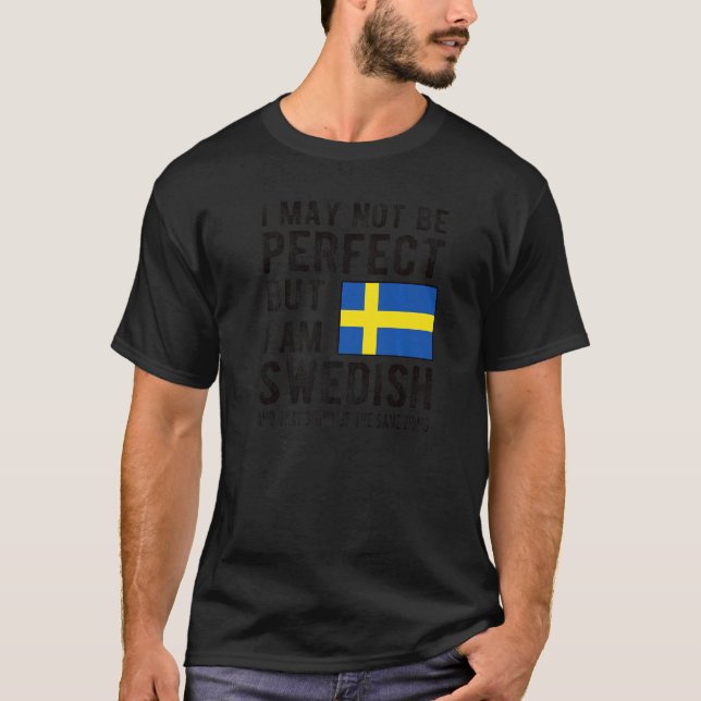 Jag är svenska Flagga Sverige Svenska rötter T Shirt (Framsida)