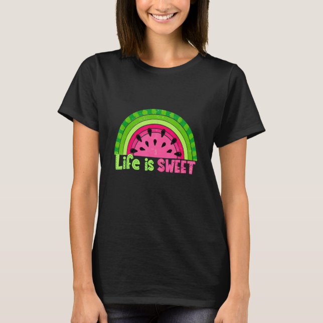 Jag är Sweet Cute Rainbow Watermelon Summer Melon  T Shirt (Framsida)