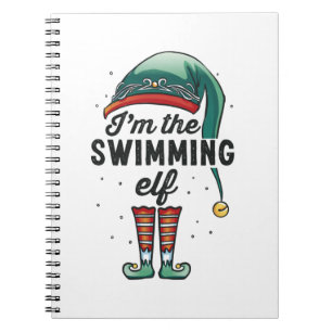 Jag är Swimming Elf-julgåsen Julafton Anteckningsbok