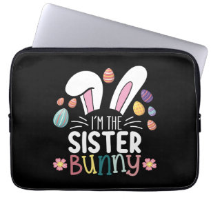 Jag är syster kanin påsk familj matchande laptop fodral