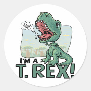 Jag är T. Rex Dinosaur Gift Ideas Runt Klistermärke