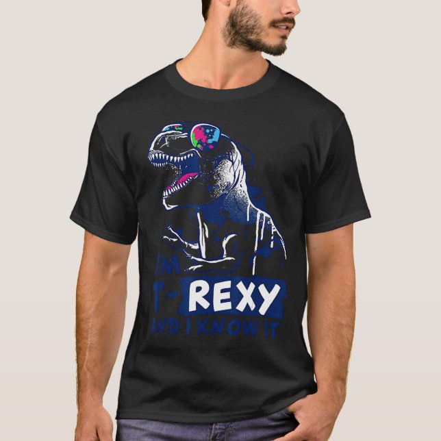 Jag är T-rexy och jag vet att det är T-Shirt (Framsida)