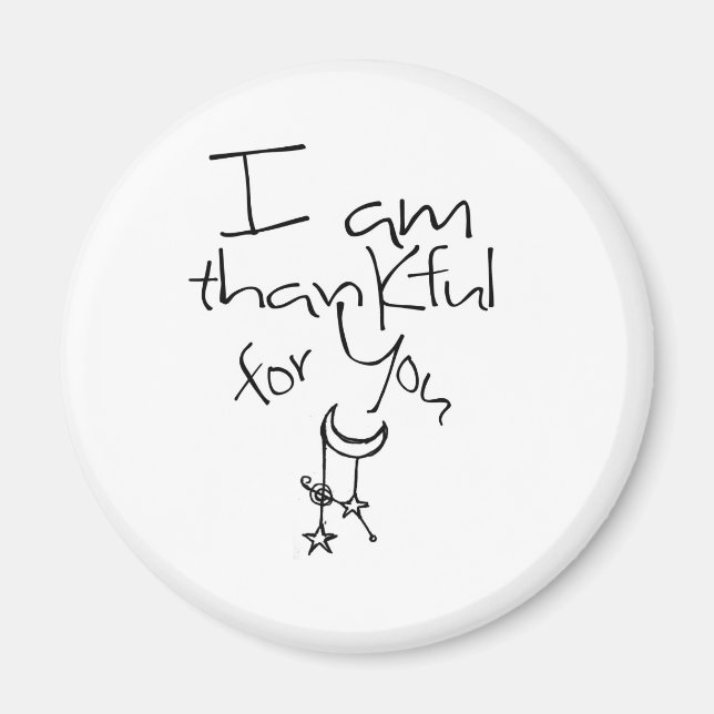 Jag är tacksam för er magnet (Framsidan)