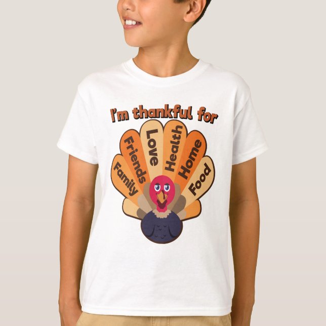Jag är tacksam för familjens Thanksgiving för Kärl T Shirt (Framsida)