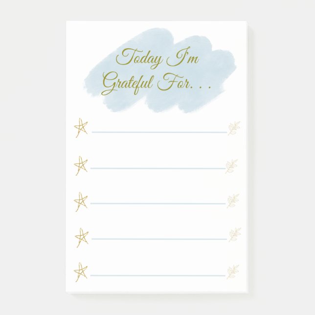 Jag är tacksam för Personligen tacksam Post-it Block (Framsida)