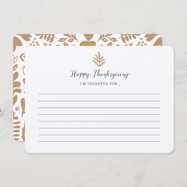 Jag är tacksam för... Thanksgiving av lagerkort Inbjudningar (Fram/baksida)