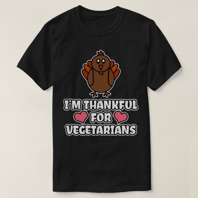 Jag är tacksam för vegetarianer t shirt (Design framsida)