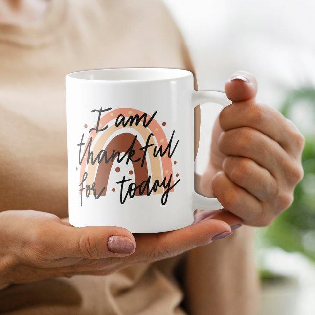 Jag är tacksam kaffemugg (Your NAME is printed vertically on the side (see other image))