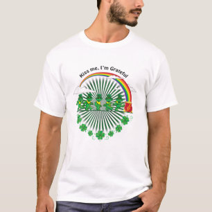 Jag är tacksam Leprechaunsar Rainbow St Patric T Shirt