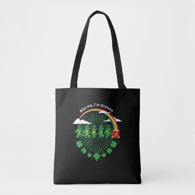 Jag är tacksam Leprechaunsar Rainbow St Patric Tygkasse (Framsida)