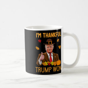Jag är tacksam Trump Won Thanksgiving Turkey Trump Kaffemugg