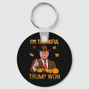 Jag är tacksam Trump Won Thanksgiving Turkey Trump Nyckelring