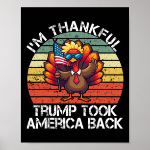 Jag är tacksam Trump Won Took America Ck Thanksgiv Poster