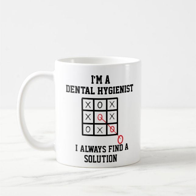 Jag är tandhygienist och hittar alltid en lösning  kaffemugg (Vänster)