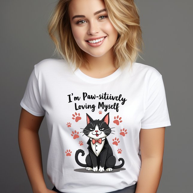 Jag är Tass-sitivt lyfande själv - Tuxedo Cat T Shirt (Skapare uppladdad)