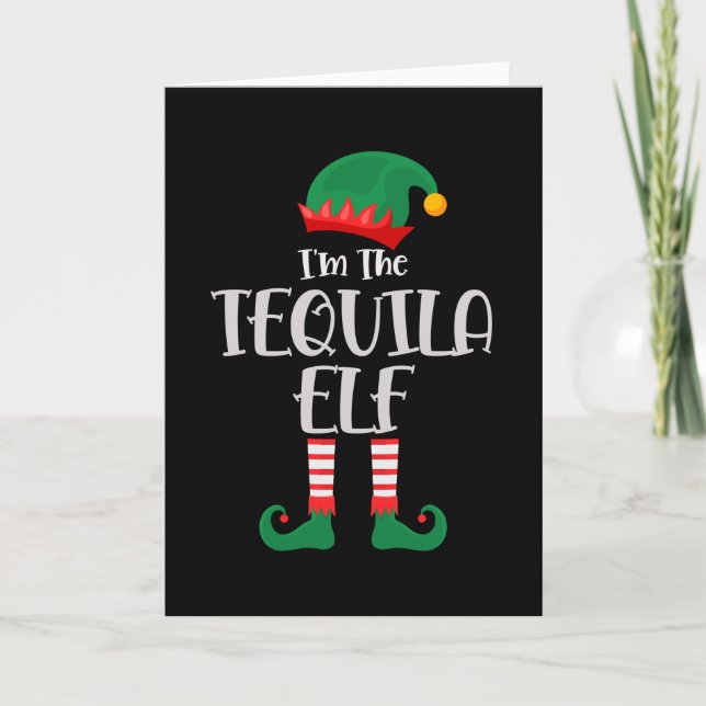 Jag är The Tequila Elf Matchande jul Kort (Framsida)