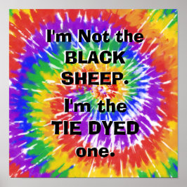 Jag är Tie Dyed Sheep, Snarky Humor, Hippy Poster