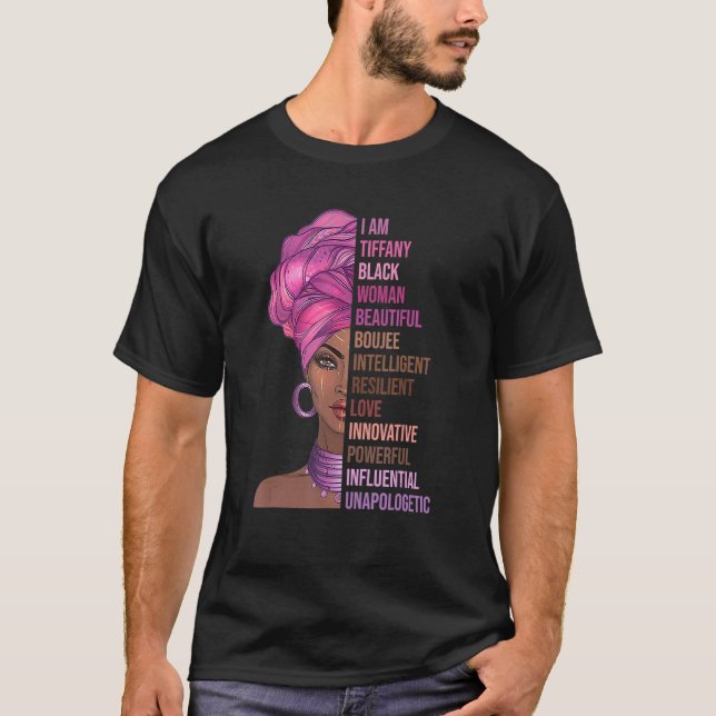 Jag är Tiffany Black Woman History Month 2022 Prid T Shirt (Framsida)