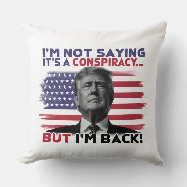"Jag är tillbaka" Donald Trump Kudde (Framsida)