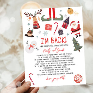 Jag är tillbaka Elf Arrival Brev Elf Return-jul