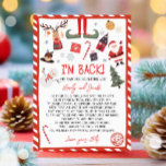 Jag är tillbaka Elf Arrival Brev Elf Return-jul Inbjudningar<br><div class="desc">♥ Den här söta Elf Brev är ett perfekt till din magiska jul!</div>