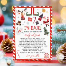 Jag är tillbaka Elf Arrival Brev Elf Return-jul Inbjudningar
