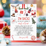 Jag är tillbaka Elf Arrival Brev Elf Return-jul Inbjudningar<br><div class="desc">♥ Den här söta Elf Brev är ett perfekt till din magiska jul!</div>