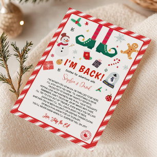 Jag är tillbaka Tomte Jul Ankomst Brevkort Inbjudningar