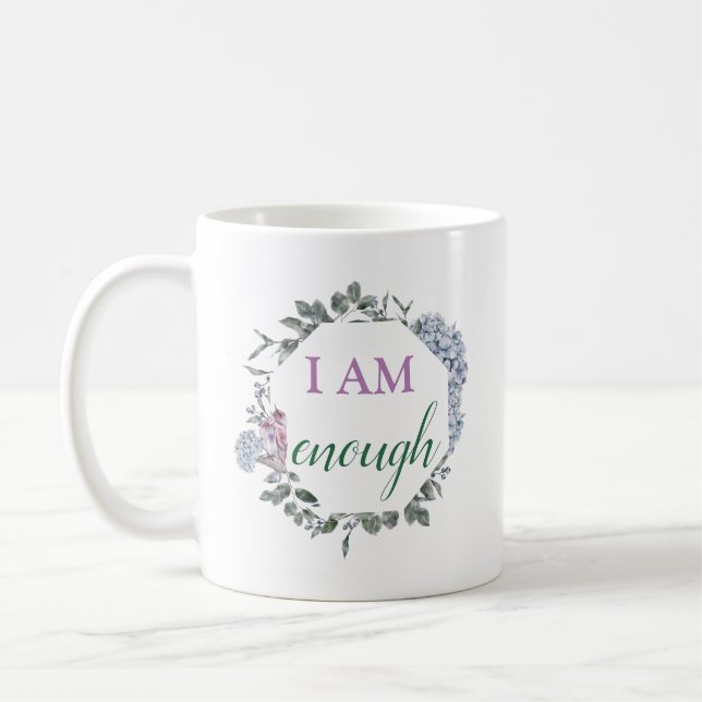 Jag är tillräckligt inspirerande bekräftelse kaffemugg (Vänster)