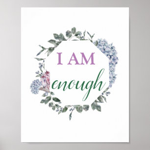 Jag är tillräckligt inspirerande bekräftelse poster