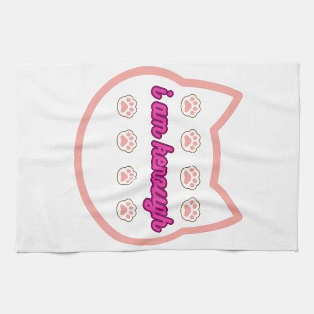 Jag är tillräckligt skicklig till-shert-katt kökshandduk (Horisontell)