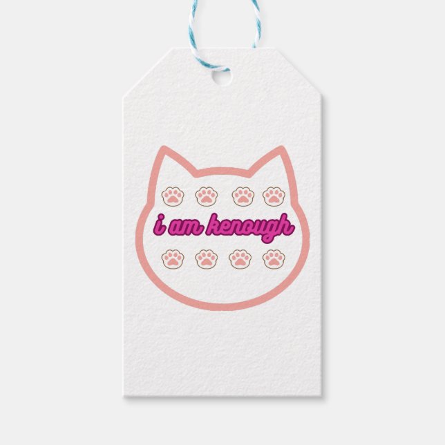 Jag är tillräckligt skicklig till-shert-katt presentetikett (Framsidan)