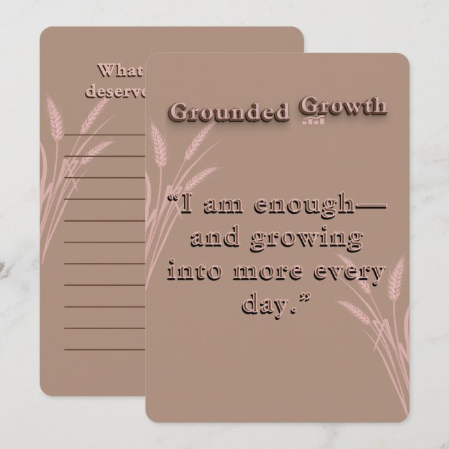 Jag är tillräckligt stark för att öka vetetillväxt anteckningskort (Fram/baksida)