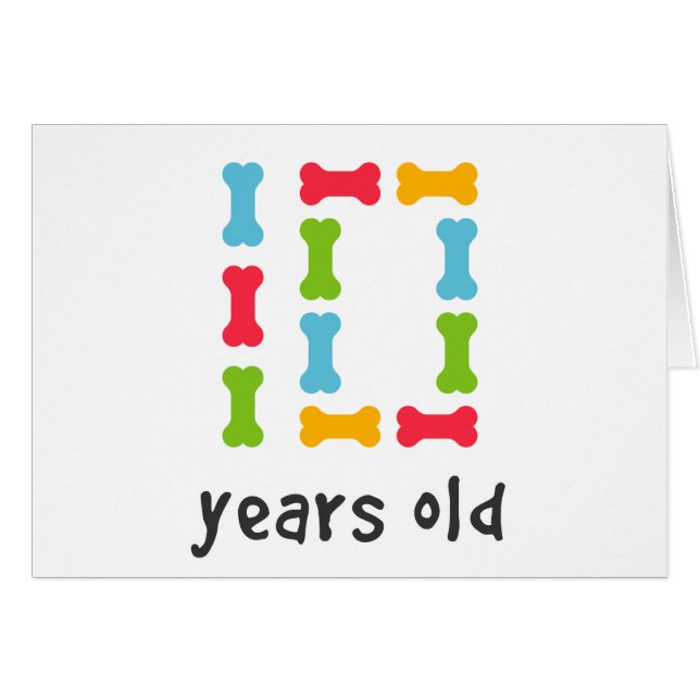 Jag är tio år gammal hälsningskort (Framsidan Horizontal)