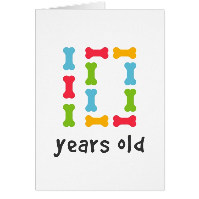 Jag är tio år gammal hälsningskort (Framsidan)