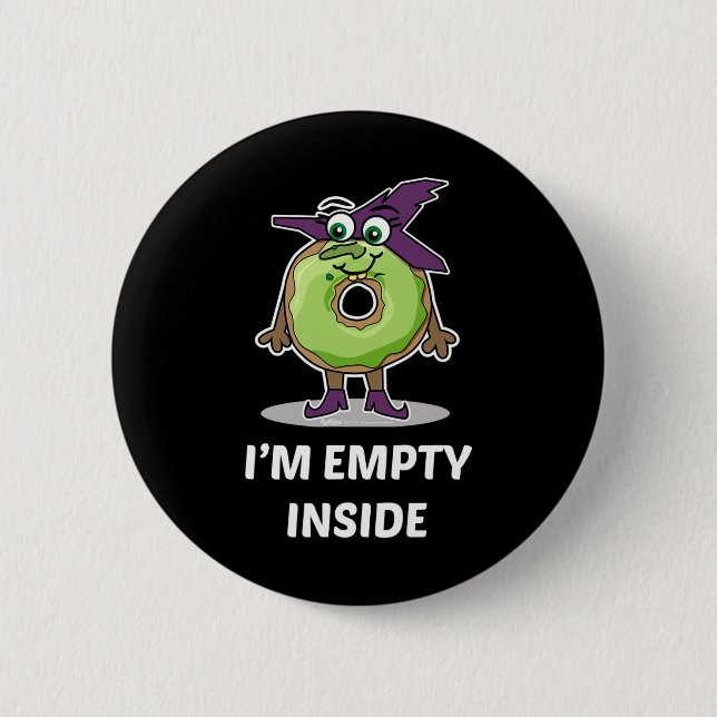 Jag är tom i Halloween Donut-design Knapp (Framsida)