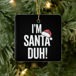 Jag är tomte duh rolig julpresentidé julgransprydnad keramik