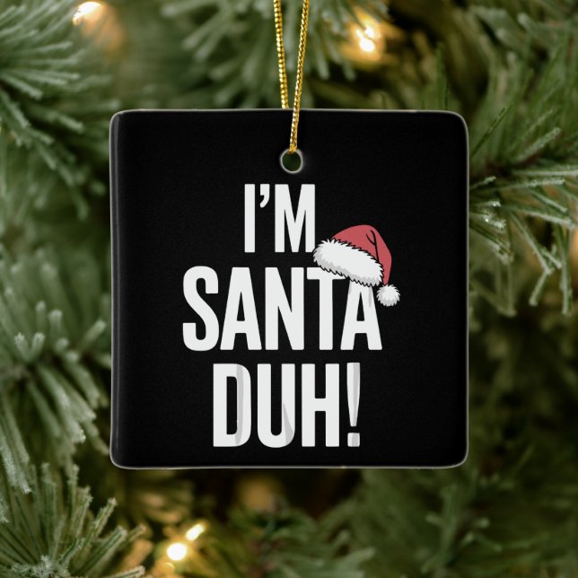 Jag är tomte duh rolig julpresentidé julgransprydnad keramik (Träd)