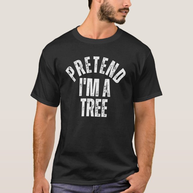 Jag är Träd Lazy Halloween Costume T Shirt (Framsida)