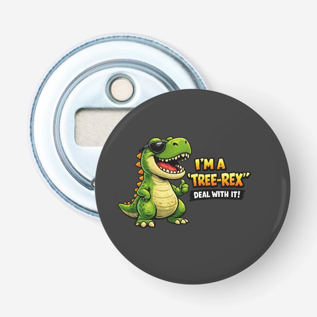 Jag Är Träd Rex – Rolig Dinosaurie Puns Design Flasköppnare (Framsidan)