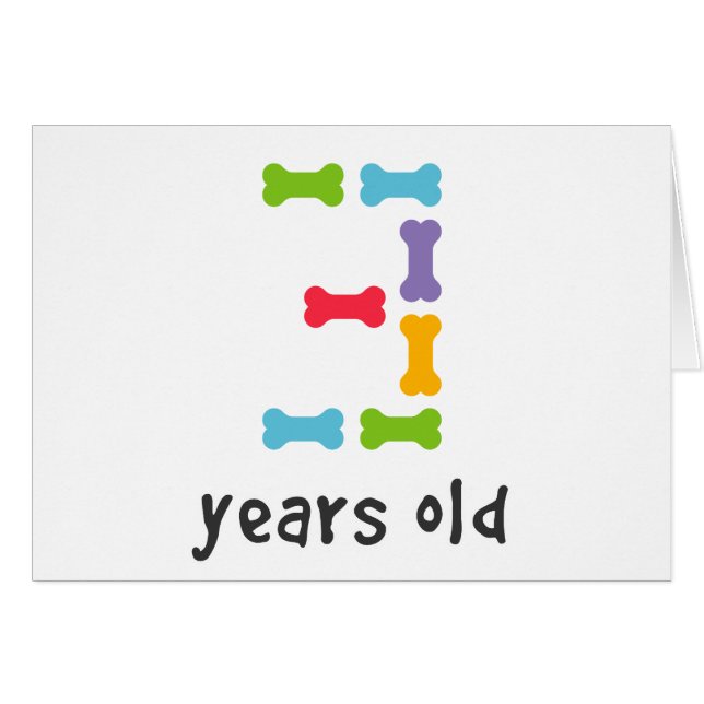 Jag är tre år gammal hälsningskort (Framsidan Horizontal)