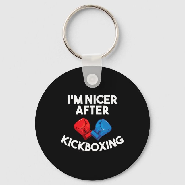 Jag är trevligare efter kickboxningsstrid Comt Spo Nyckelring (Framsida)