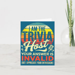 Jag är Trivia-värd - Rolig Värd Trivia Natt Spel Kort