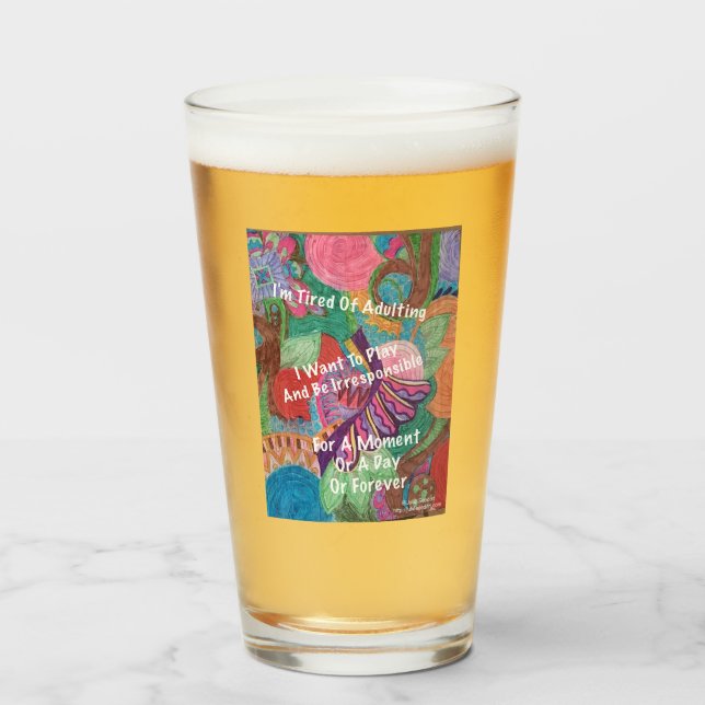 Jag är trött på adulting   glaskopp (Framsida fylld)