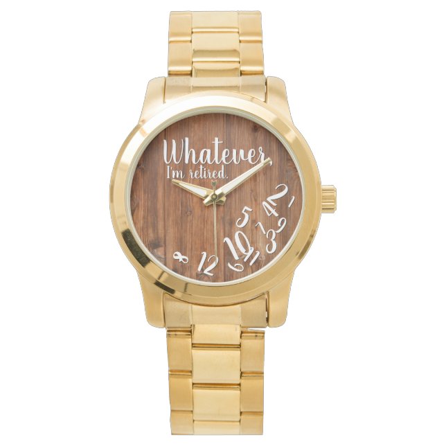 Jag är trött Rustic Wood Funny Pension Brown Armbandsur (Framsida)