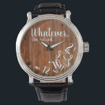 Jag är trött Rustic Wood Funny Pension Brown Armbandsur<br><div class="desc">Spelar ingen roll,  jag är pensionerad. Vet någon som njuter av pension och inte längre bryr sig om vad klockan är? Den här trädesignen är perfektens gåva till pensionären i ditt liv.</div>