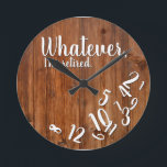 Jag är trött Rustic Wood Funny Pension Brown Rund Klocka<br><div class="desc">Spelar ingen roll,  jag är pensionerad. Vet någon som njuter av pension och inte längre bryr sig om vad klockan är? Den här trädesignen är perfektens gåva till pensionären i ditt liv.</div>