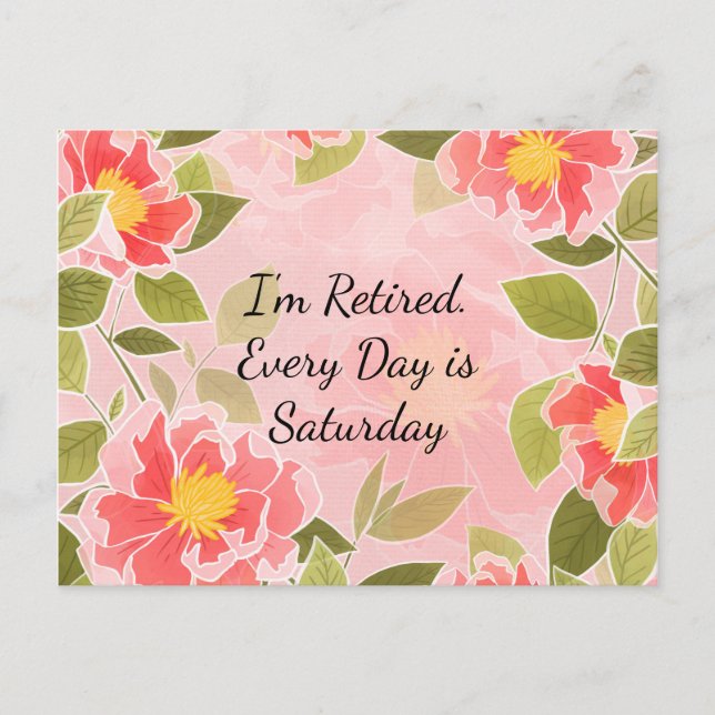 Jag är trött. Varje dag är lördag. Vykort (Framsida)